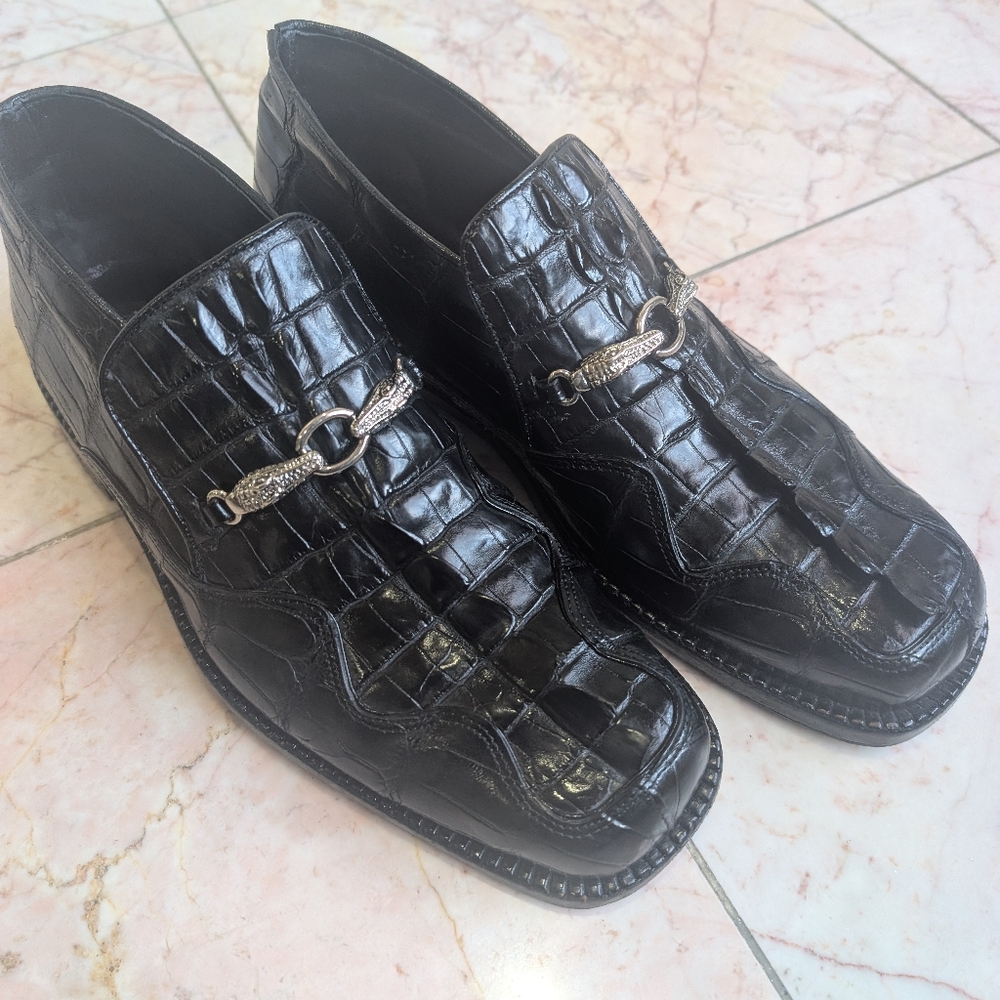 Black Mauri  Alligator Skin Shoes